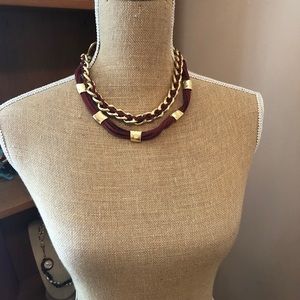 Gold and burgundy necklace